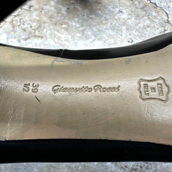 Gianvito Rossi Black Leather Pointed Toe Pumps Stiletto Heels 39.5 Made in Italy - Picture 16 of 16